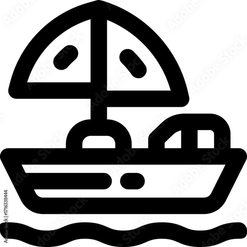 yacht line icon. Clean and minimalist vector icon for websites, mobile apps, presentations, and logos. Fully scalable and customizable for any project.