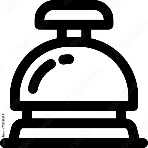 hotel bell line icon. Clean and minimalist vector icon for websites, mobile apps, presentations, and logos. Fully scalable and customizable for any project.