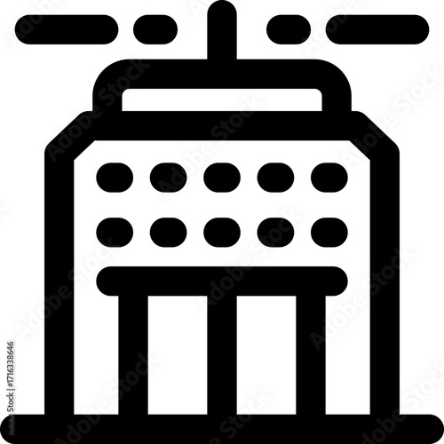 hotel line icon. Clean and minimalist vector icon for websites, mobile apps, presentations, and logos. Fully scalable and customizable for any project.