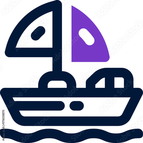 yacht duotone icon. Sleek and modern vector icon for websites, mobile apps, marketing materials, and corporate design. Fully scalable and ready to use.