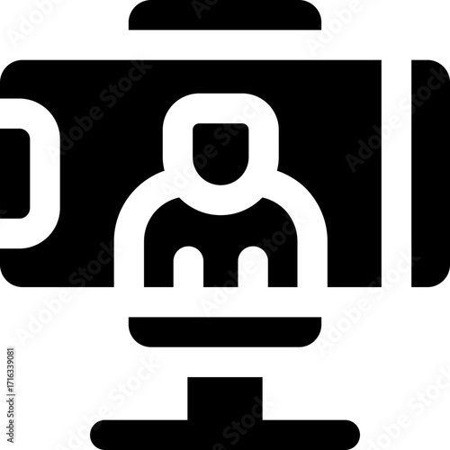 vlog glyph icon. Strong and solid vector icon for websites, mobile interfaces, presentations, and visual branding. High quality and easy to edit.