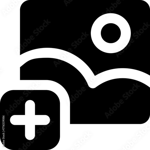 image glyph icon. Strong and solid vector icon for websites, mobile interfaces, presentations, and visual branding. High quality and easy to edit.