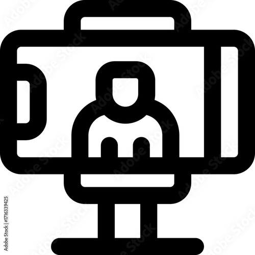 vlog line icon. Clean and minimalist vector icon for websites, mobile apps, presentations, and logos. Fully scalable and customizable for any project.