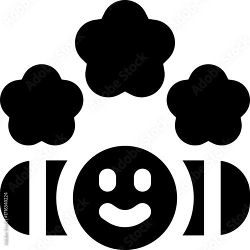 satisfaction glyph icon. Strong and solid vector icon for websites, mobile interfaces, presentations, and visual branding. High quality and easy to edit.