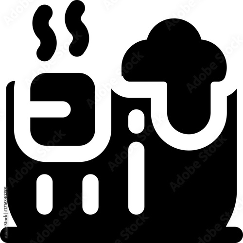 hot tub glyph icon. Strong and solid vector icon for websites, mobile interfaces, presentations, and visual branding. High quality and easy to edit.