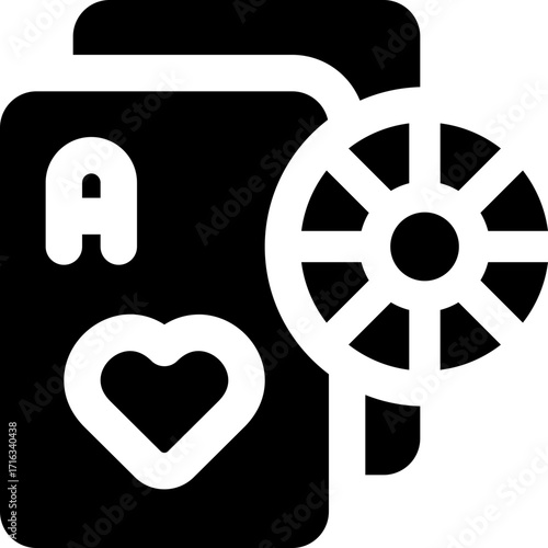 casino glyph icon. Strong and solid vector icon for websites, mobile interfaces, presentations, and visual branding. High quality and easy to edit.