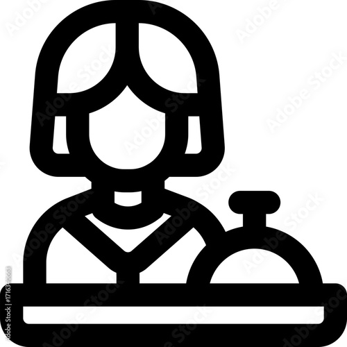 reception line icon. Clean and minimalist vector icon for websites, mobile apps, presentations, and logos. Fully scalable and customizable for any project.