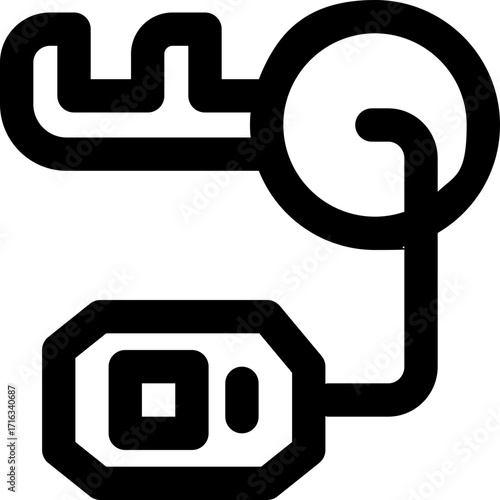 room key line icon. Clean and minimalist vector icon for websites, mobile apps, presentations, and logos. Fully scalable and customizable for any project.