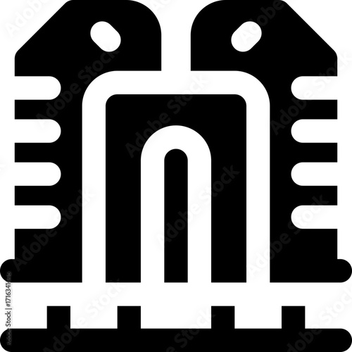 resort glyph icon. Strong and solid vector icon for websites, mobile interfaces, presentations, and visual branding. High quality and easy to edit.