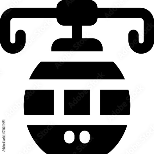 cable way glyph icon. Strong and solid vector icon for websites, mobile interfaces, presentations, and visual branding. High quality and easy to edit.