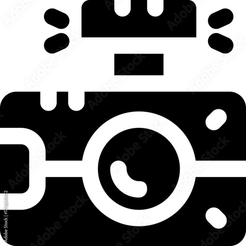action camera glyph icon. Strong and solid vector icon for websites, mobile interfaces, presentations, and visual branding. High quality and easy to edit.
