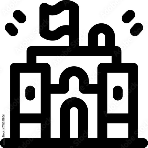 sand castle line icon. Clean and minimalist vector icon for websites, mobile apps, presentations, and logos. Fully scalable and customizable for any project.