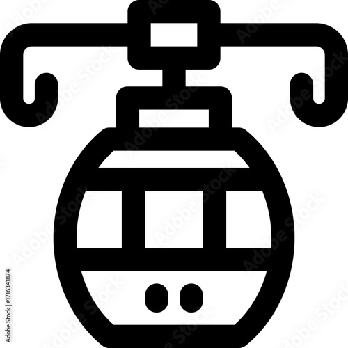 cable way line icon. Clean and minimalist vector icon for websites, mobile apps, presentations, and logos. Fully scalable and customizable for any project.
