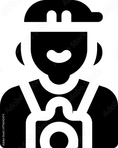 traveler glyph icon. Strong and solid vector icon for websites, mobile interfaces, presentations, and visual branding. High quality and easy to edit.