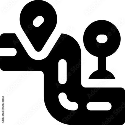 road map glyph icon. Strong and solid vector icon for websites, mobile interfaces, presentations, and visual branding. High quality and easy to edit.