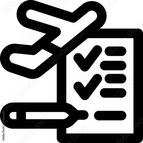 trip planner line icon. Clean and minimalist vector icon for websites, mobile apps, presentations, and logos. Fully scalable and customizable for any project.