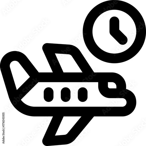 flight plan line icon. Clean and minimalist vector icon for websites, mobile apps, presentations, and logos. Fully scalable and customizable for any project.