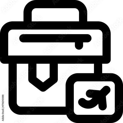 business trip line icon. Clean and minimalist vector icon for websites, mobile apps, presentations, and logos. Fully scalable and customizable for any project.