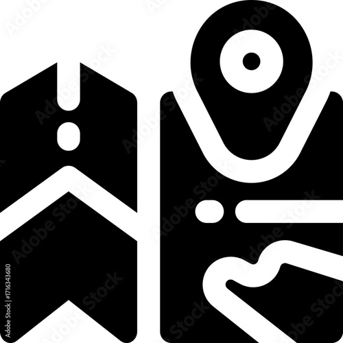 map glyph icon. Strong and solid vector icon for websites, mobile interfaces, presentations, and visual branding. High quality and easy to edit.