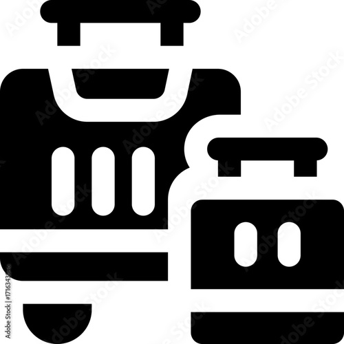 travel bag glyph icon. Strong and solid vector icon for websites, mobile interfaces, presentations, and visual branding. High quality and easy to edit.