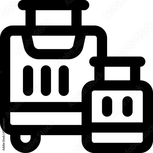 travel bag line icon. Clean and minimalist vector icon for websites, mobile apps, presentations, and logos. Fully scalable and customizable for any project.