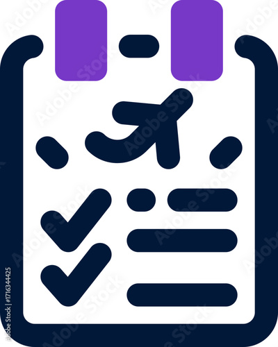 itinerary duotone icon. Sleek and modern vector icon for websites, mobile apps, marketing materials, and corporate design. Fully scalable and ready to use.