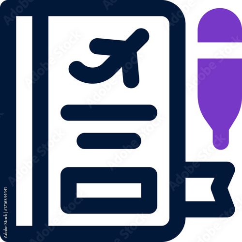 travel diary duotone icon. Sleek and modern vector icon for websites, mobile apps, marketing materials, and corporate design. Fully scalable and ready to use.