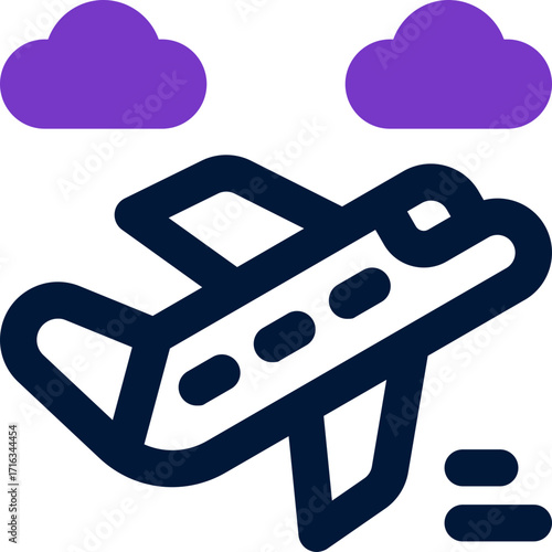 flight duotone icon. Sleek and modern vector icon for websites, mobile apps, marketing materials, and corporate design. Fully scalable and ready to use.