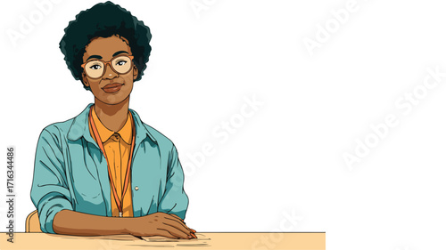 Illustration of African Female School Teacher in Vector Art