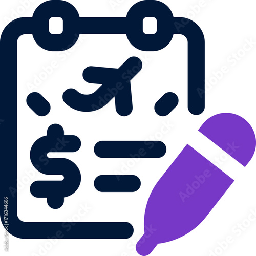 prepare a budget duotone icon. Sleek and modern vector icon for websites, mobile apps, marketing materials, and corporate design. Fully scalable and ready to use.