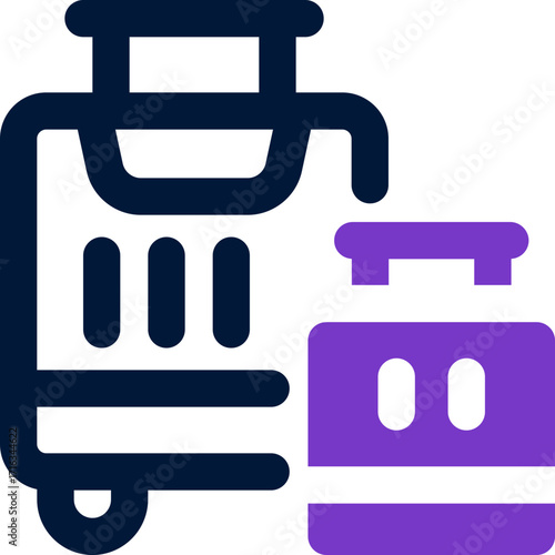 travel bag duotone icon. Sleek and modern vector icon for websites, mobile apps, marketing materials, and corporate design. Fully scalable and ready to use.