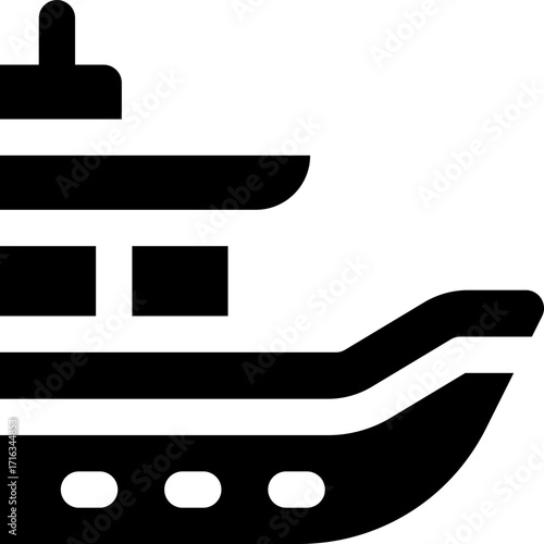 boat glyph icon. Strong and solid vector icon for websites, mobile interfaces, presentations, and visual branding. High quality and easy to edit.
