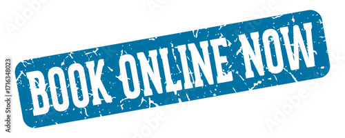 book online now rectangular sign. book online now stamp