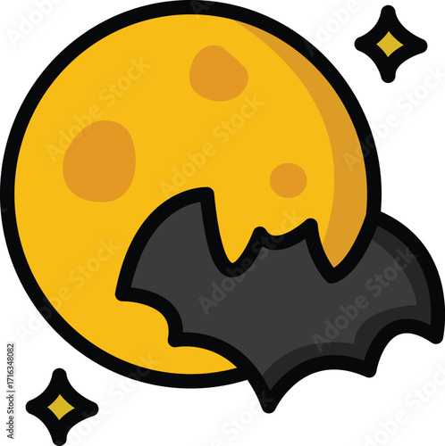 Full moon isolated on a white background Halloween vector illustration