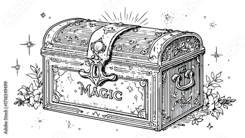 Enchanting Magic Box Vector Illustration for Creative Projects