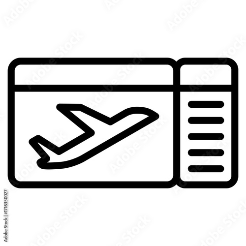 Boarding Pass  Icon Element For Design