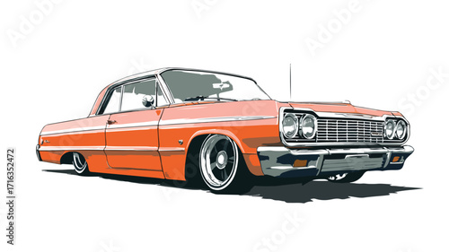 Cool Lowrider Vector Icon on Background - Professional Vector Image
