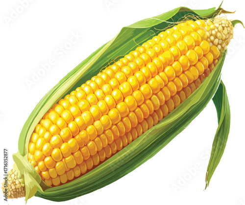 Fresh Realistic Corn on Cob PNG