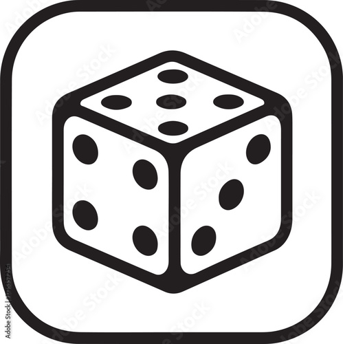Dice icon vector illustration showing risk luck gambling concept for business and casino games isolated on white background