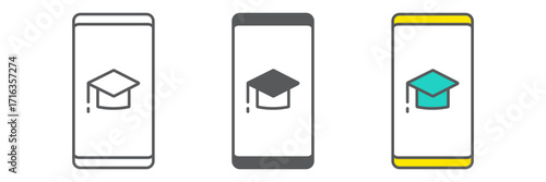 Education app icon, education and school, learning app sign vector graphics, a linear icon on a white background, eps 10.
