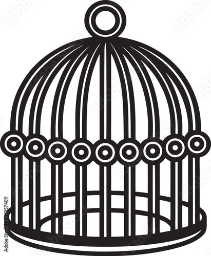 gold cage with bird cage