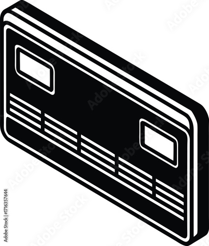 Black ethernet equipment illustration for computer network connection