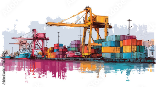 cargo ship in port