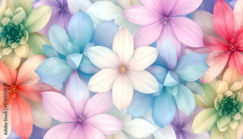 Vibrant pastel flower design