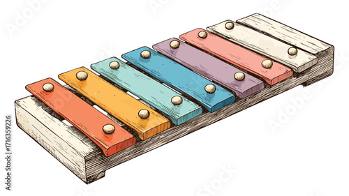 Cute Cartoon Xylophone Clipart Vector Illustration for Kids Music Education