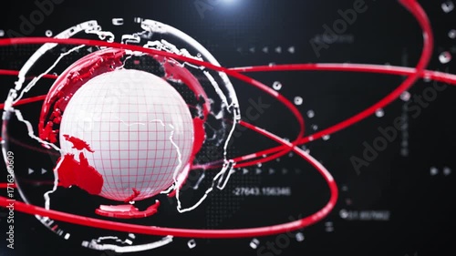 News Background with Digital Globe Seamless Loop
