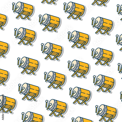 seamless pattern islamic pattern icon bedug drum percussion