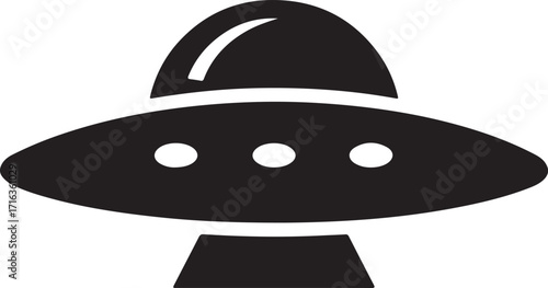 Flying Saucer UFO Vector Illustration for Science Fiction and Unidentified Object Concepts and Projects