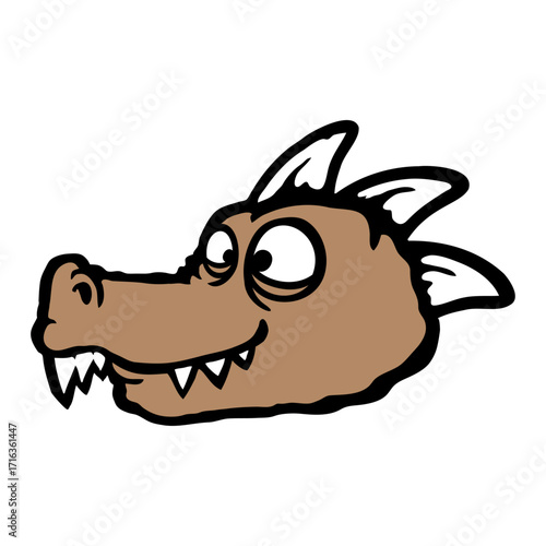 Funny Dino Happy Smile Dinosaur Children Drawing Cartoon