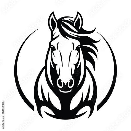 Horse Head Logo – Bold Tribal Stallion Mascot Vector Illustration